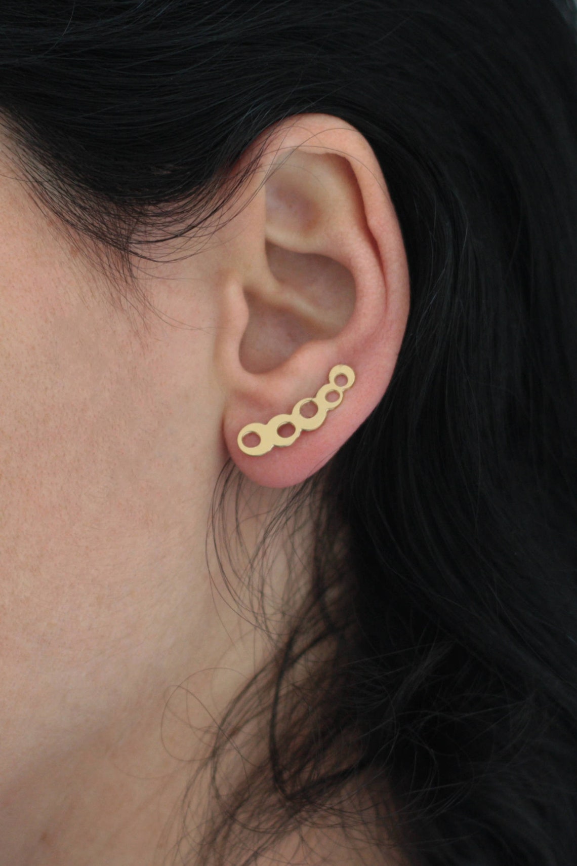 Bubble Earrings Bubbles Ear Climbers Gold Ear Cuffs Ear Etsy