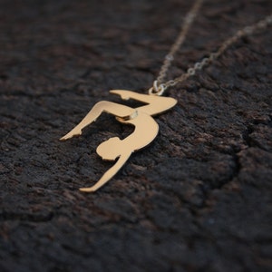 Gouden Gymnastiek Ketting, Gouden Gymnast Ketting, De Turner van het meisje, GymnastGift, Gymnastiek Juwelen, De Charme van gymnastiek, De Gift van de Bus van gymnastiek