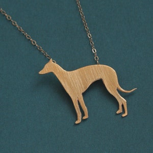 Gold Whippet Necklace, Greyhound Dog Charm, Greyhound Necklace, Greyhound Jewelry, Whippet Pendant, Whippet Jewelry, Gold Dog Necklace