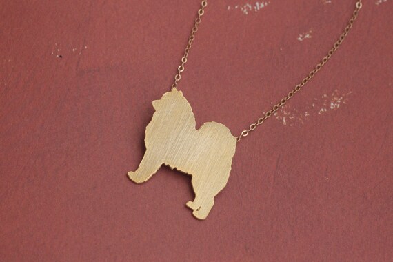 Samoyed Necklace Gold Samoyed Dog Jewelry Samoyed Silhouette