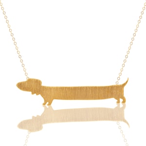 Gold Dackel Hund Halskette, Süßer Doxie Hunde Charm, Gold Wiener Charm, Wurst Hund Halskette, Dackel Schmuck, Birtday Geschenk für Hundeliebhaber