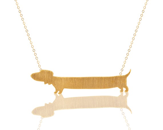WEVENI Enamel Alloy Cartoon Dachshund Dog Necklace Pendant Chain Choker  Cute Animal Jewelry For Women Girls