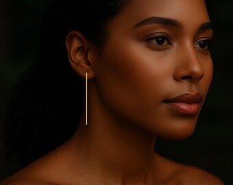 Long Bar Studs, Line Earrings, Thin Earrings, Gold Skinny Bar Earrings, Line Posts, Simple Gold Earrings, Minimalist Earrings, Bar Posts