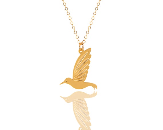 Gold Hummingbird Necklace Hummingbird Pendant Hummingbird Jewelry Gold Bird Charm Hummingbird Charm Everyday Necklace Bird Jewelry Etsy Canada