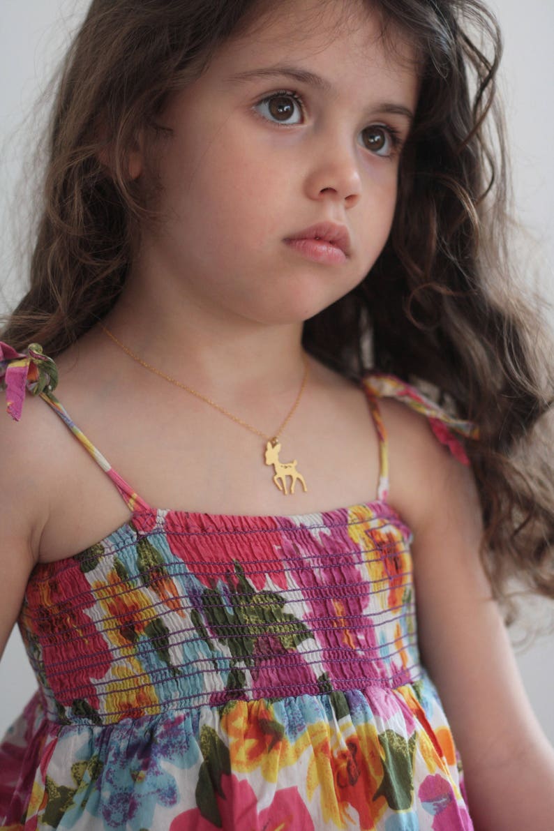 Gold Bambi Necklace Little Girls Necklace Children's Etsy