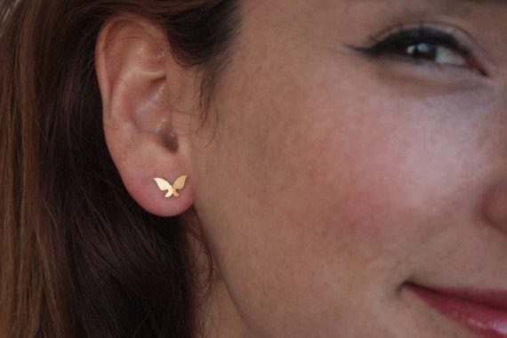 Small Folded Monarch Butterfly - Post Earrings Small Folded Monarch Butterfly - Post Earrings