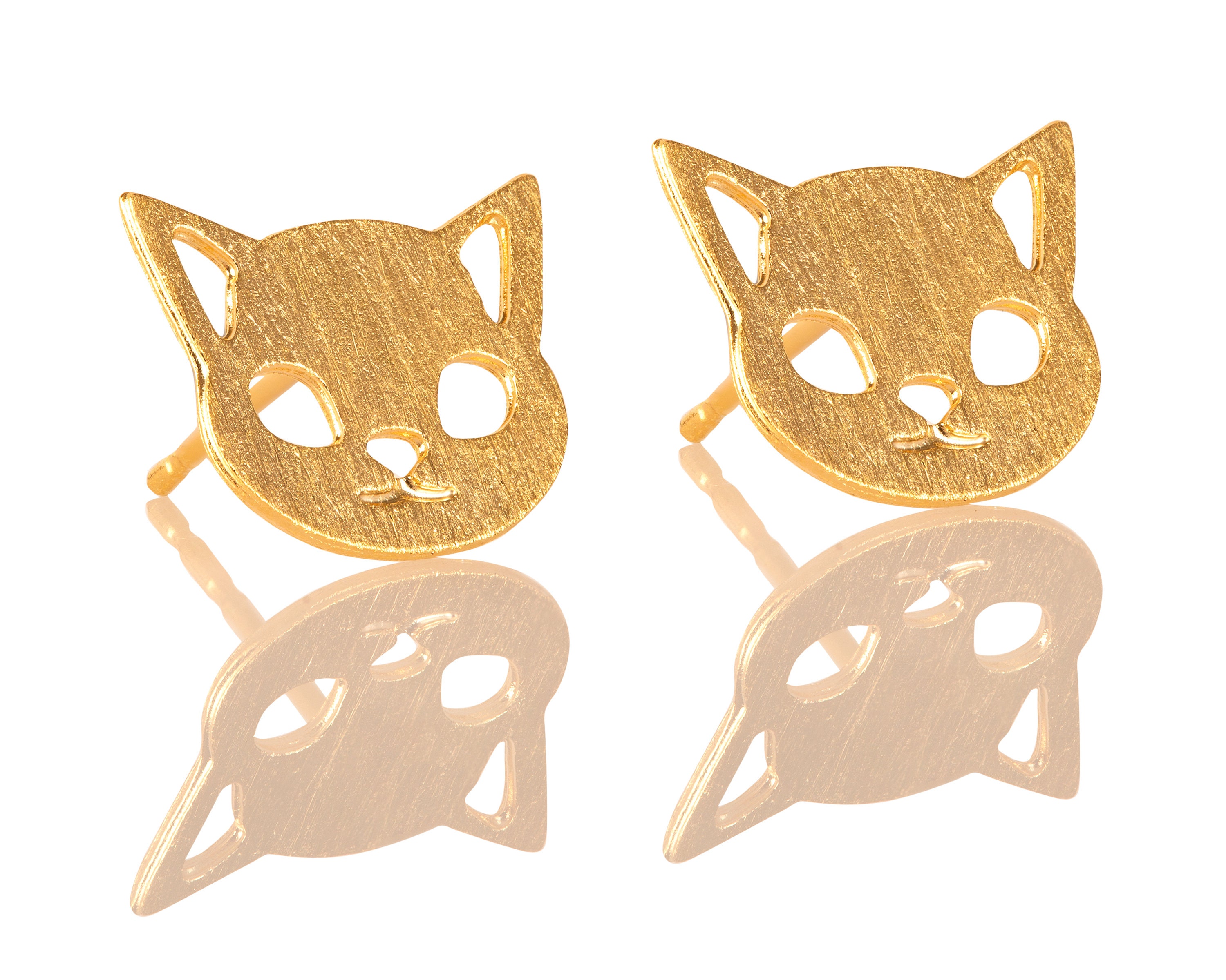 Cat Ear Jacket Earrings Gold Ear Jacket Cat Earrings Front Etsy Israel