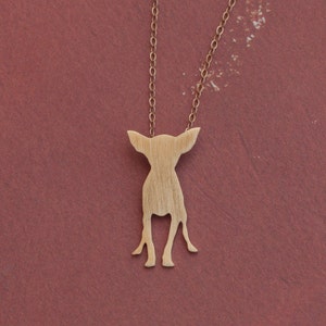 Gold Chihuahua Necklace, Dog Lovers Gift, Chihuahua Lovers Gift, Chihuahua Jewelry, Dog Necklace, Dog Charm, Dog Pendant, Chihuahua Charm
