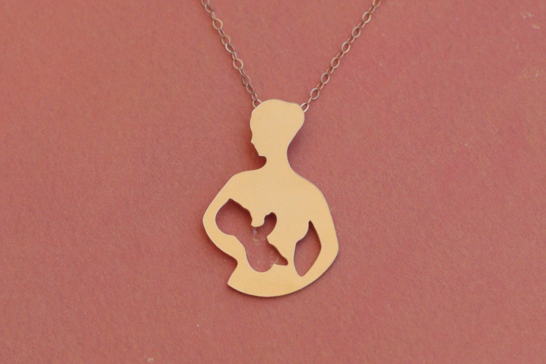 Breastfeeding Necklace Gold Breastfeeding Jewelry Mother and image 3