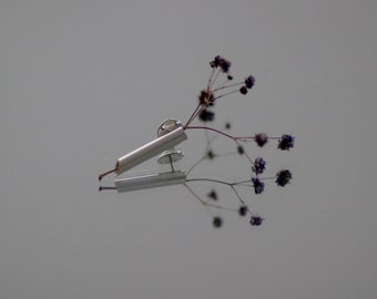 Silver Boutonniere, Plant Holder Brooch, Flower Holder Pin, Boutonniere For Groom, Wedding Boutonniere for Him, Flower Brooch, Posy Holder