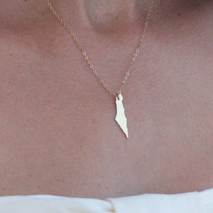Israel Halskette, Israel Karte Charm, Gold Israel Anhänger, jüdischer Schmuck, Jejuda, Heilige Land Karte, Bat Mitzwah Geschenk, Israel Schmuck, Heimatstadt