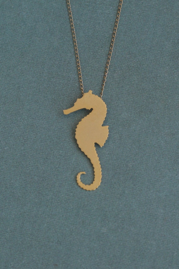 Gold plated pendant Hypocampe .