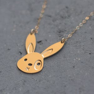 Gold Rabbit Necklace, Bunny Charm, Rabbit Charm, Bunny Necklace, Bunny Jewelry, Rabbit Pendant, Bunny Pendant, Rabbit Jewelry, Easter Gift