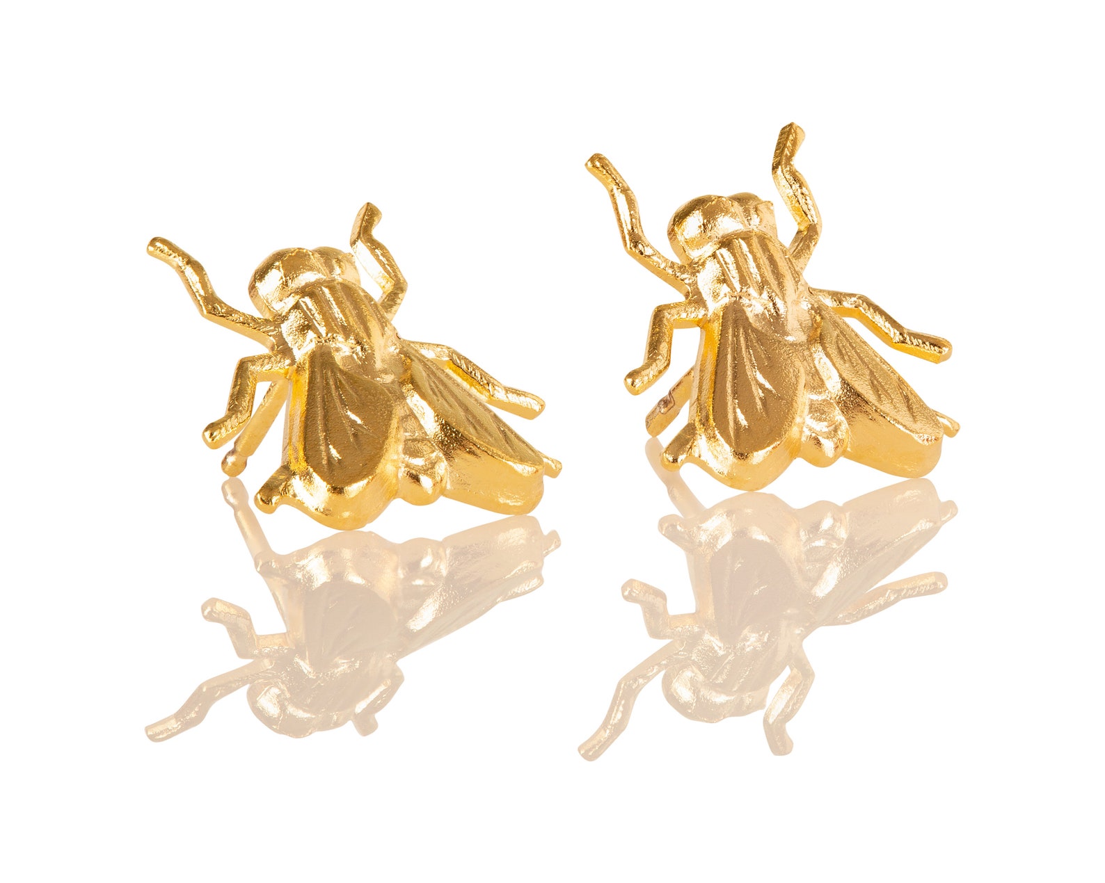 Night Fly Stud Gold Plated Earrings
