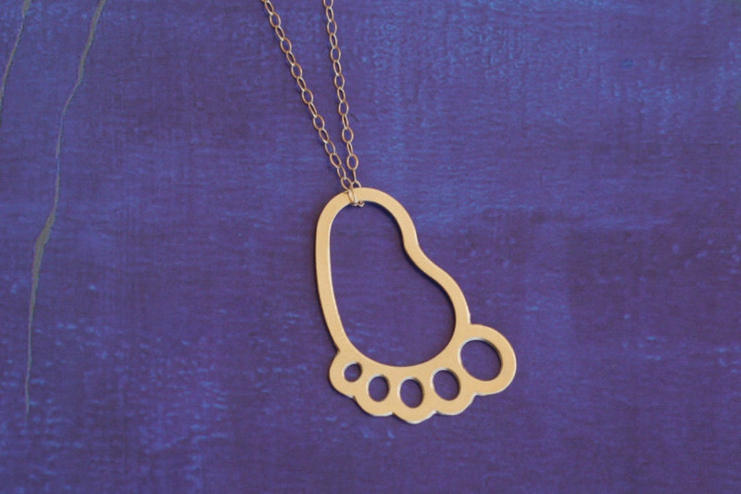 Gold Baby Feet Charm Baby Foot Necklace Baby Shower Gift Etsy