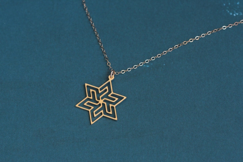 Gold Star of David Necklace Gold Geometric Magen David - Etsy