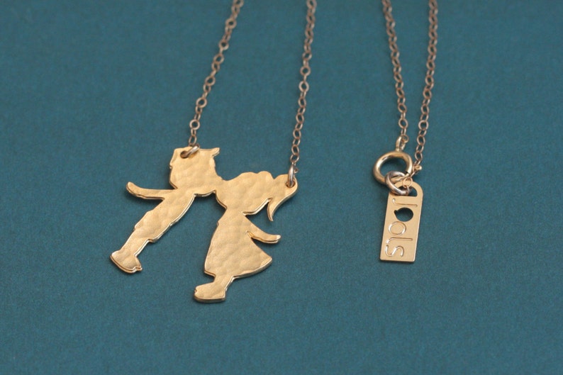 Boy and Girl Necklace Kissing Kids Necklace Gift for Mother Etsy