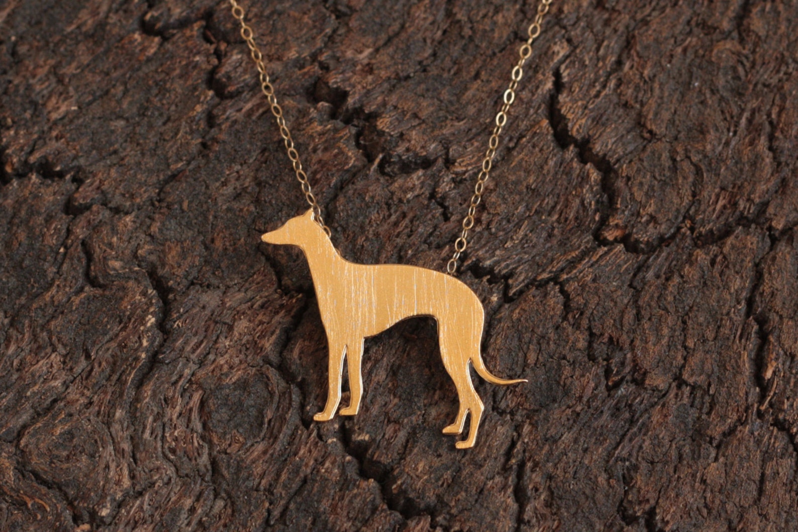 Gold Whippet Necklace Greyhound Dog Charm Greyhound Etsy
