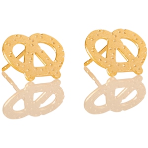 Bagel Earrings, Food Earrings, Pretzel Earrings, Gold Plated Studs, Cookie Earring, Gold Pretzel Studs, Miniature Food, Salted Pretzel Posts
