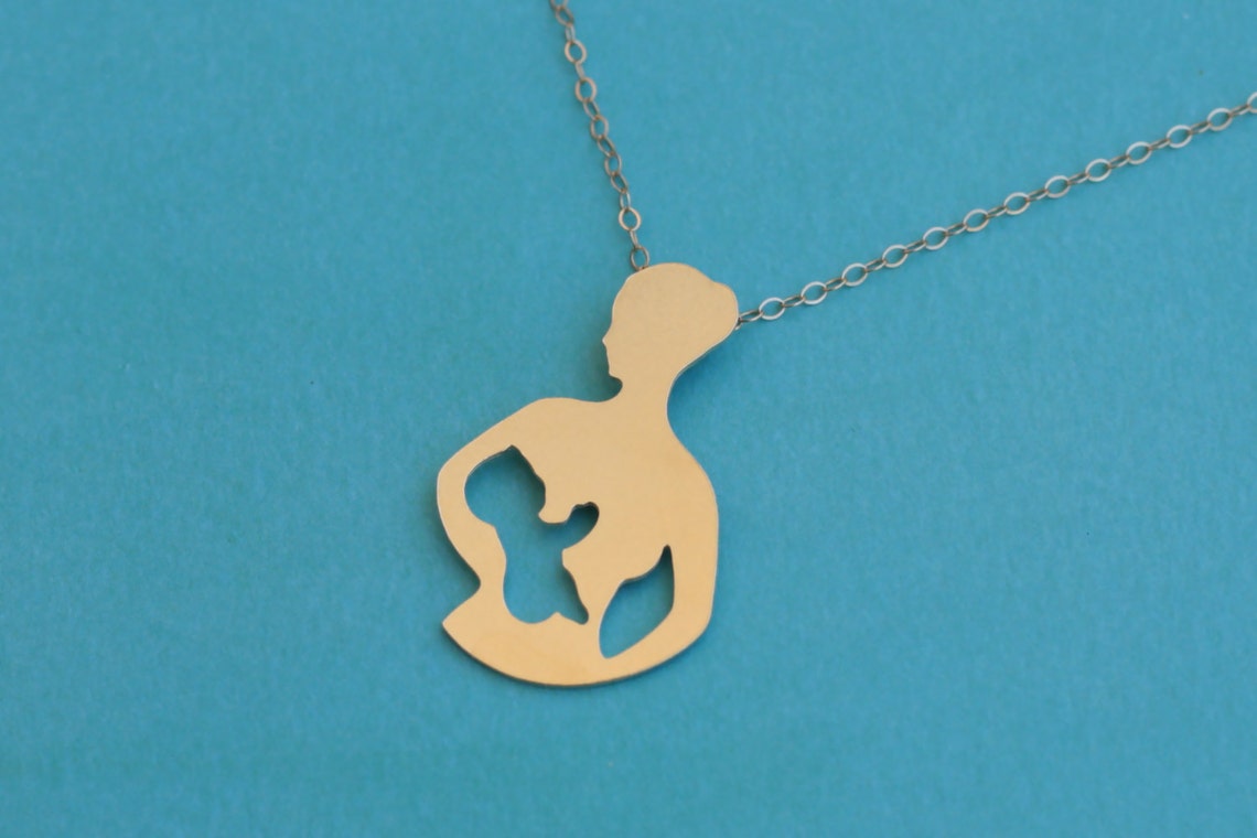 Breastfeeding Necklace Gold Breastfeeding Jewelry Mother and Etsy