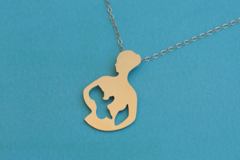 Breastfeeding Necklace Gold Breastfeeding Jewelry Mother and Etsy