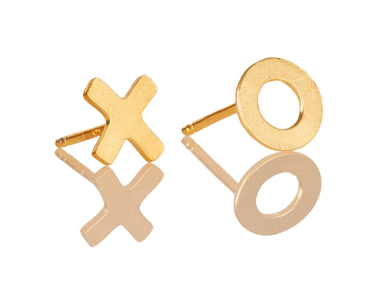Gold XO Earrings Hugs and Kisses Posts I Love You Jewelry Etsy
