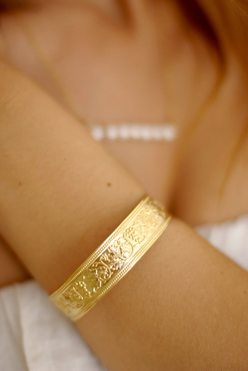 Gold Moroccan Bangle Gold Bangle Gold Bracelet Gift for Etsy
