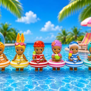 Flotador de piscina para vacaciones de verano (accesorio de Sonny Angel)