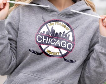 Hockey Shirt Logo – Chicago Skyline - Hand drawn design (svg, eps, dxf, png, af)