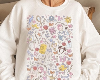 Comfort Color® Vintage Disney Coquette Bow Floral Png, Best Day Ever Design, Walt Disney Trip Gift Cute Disney Doodles Png