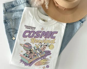 Diseño retro de Guardianes de la Galaxia Cosmic Rewind, Mickey y sus amigos Disney Ride Png, regalo para viaje familiar a Disney 2026, vacaciones en Disney Png