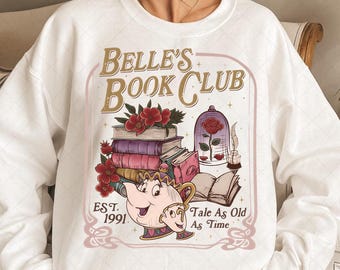 Belle's Book Club Comfort Colors png, Tale As Old As Time Belle’s Book Cafe design, Belle Princess Book gift, Book Lover Gift