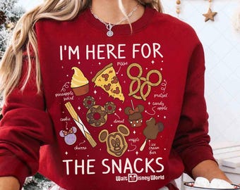 I'm Here For The Snacks Mickey Waffle Pizza Ice Cream Comfort Color Png, , Disney Food & Drinks design, Disneyland Trip gift 2026