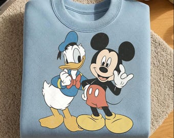 Vintage Mickey And Donald Png, Vintage Disney Friends Gift, Comfort Colors Disney Graphic Design, Disney Trip Shirt, Best Friend Gift Tee