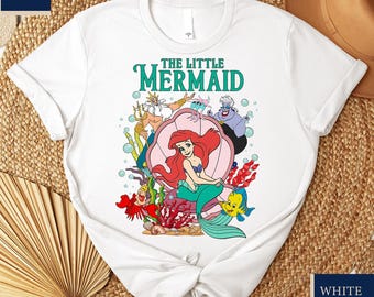 Disney La Sirenita Comfort Colors® Png, diseño de Ariel de Disney, regalo de princesa Disney, niña de cumpleaños princesa Png, viaje a Disney Png