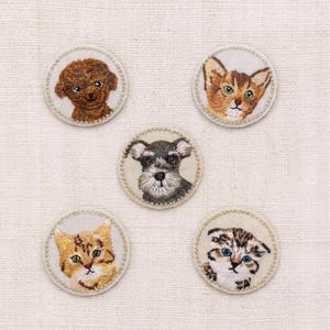 Round Pet Patch - Animal Iron On Embroidery Applique