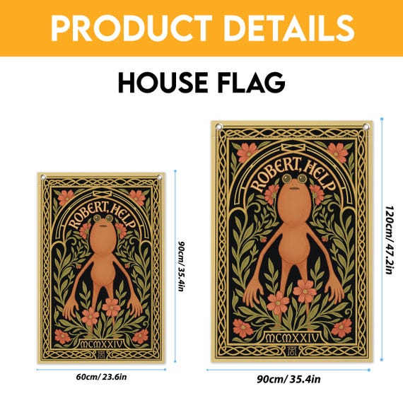 Robert Help Garden Flag, Vintage Folk Art Cryptid Decor, Funny