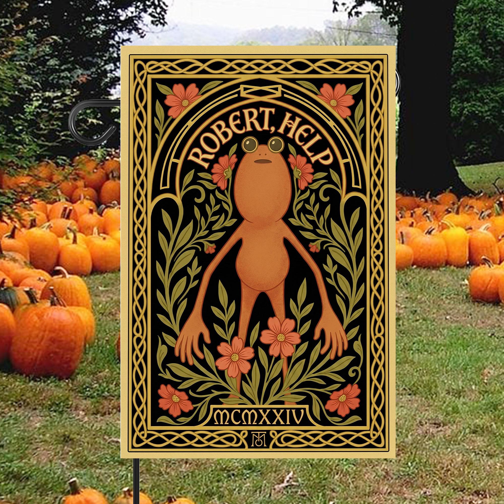 。E-flag冷　ショットクロック、タイムバンクカード40枚 Robert Help Garden Flag, Vintage Folk Art Cryptid Decor, Funny