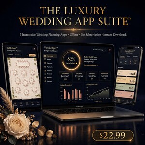 Suite de aplicaciones de lujo para bodas / 7 aplicaciones interactivas para la planificación (descarga digital)