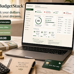 Budget Planner App | BudgetStack Finance Tracker, Bill Calendar, Debt Payoff, Savings Goals, Paycheck Budget HTML, No Subscription, Offline