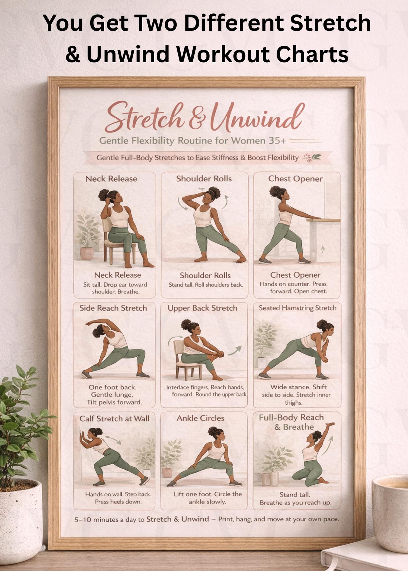 Stretch & Unwind Stretch Chart for POD Sellers, Printable Flexibility ...