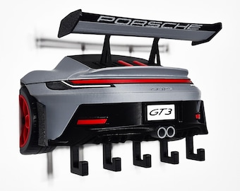 3Dプリント製ポルシェGT3キーホルダー、自動車用玄関オーガナイザー、車好きのためのインテリア