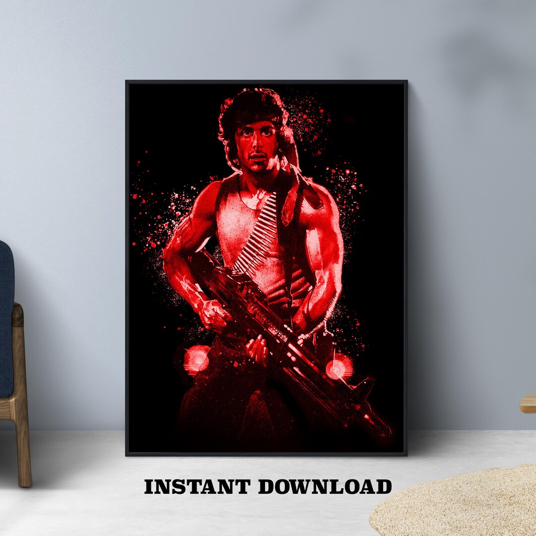 Rambo First Blood Movie Poster (1982), Digital Download A4-A1 Sizes - Etsy