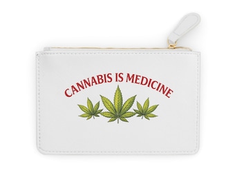 Mini bolso de mano Cannabis Is Medicine / Hoja de marihuana medicinal / Concientización sobre el cáñamo