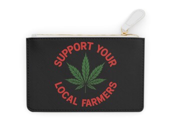 Support Your Local Farmers Mini Clutch Bag | Cannabis Leaf Design