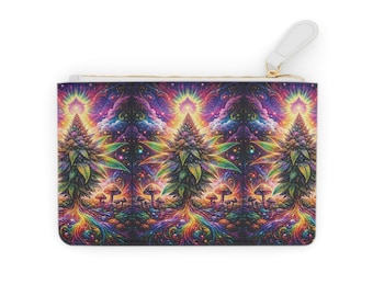 Mini bolsa clutch psicodélica de cogumelo neon de cannabis/cogumelo de maconha