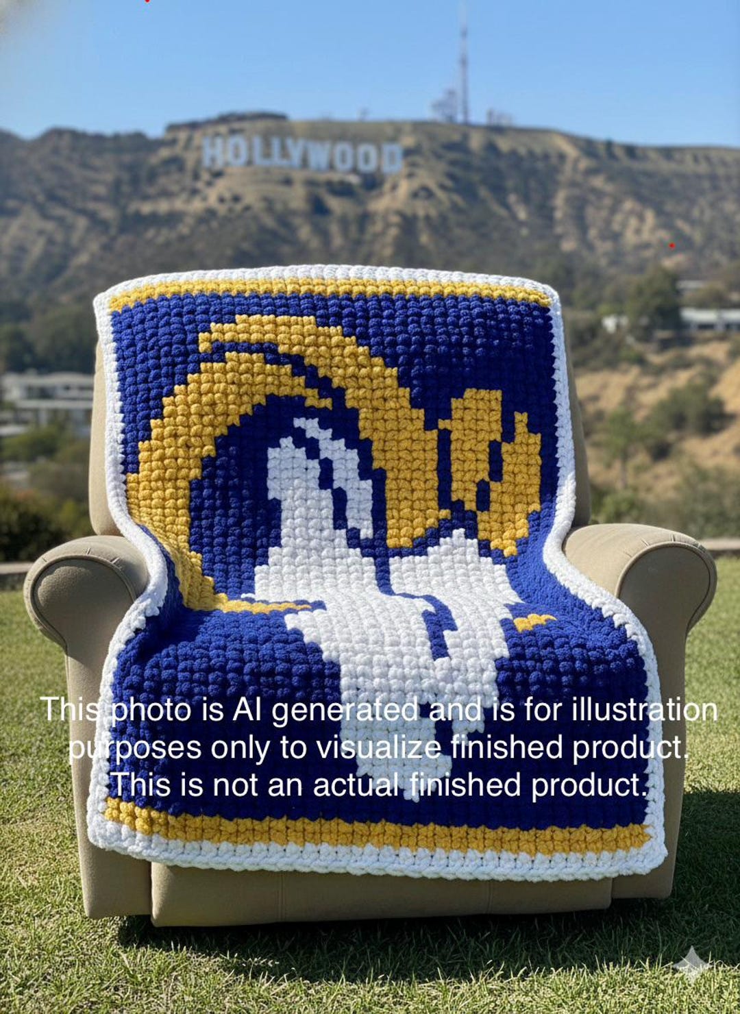 Blue Gold Ram Chunky Knit Blanket Digital Pattern - Etsy