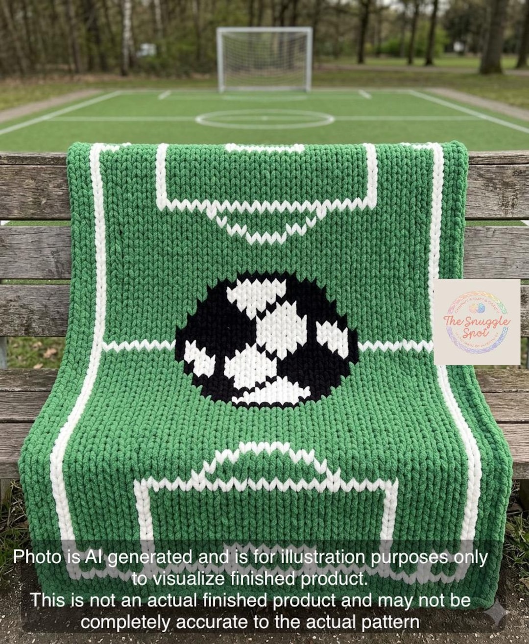 Soccer Futbol Field Chunky Knit Blanket Digital Pattern - Etsy
