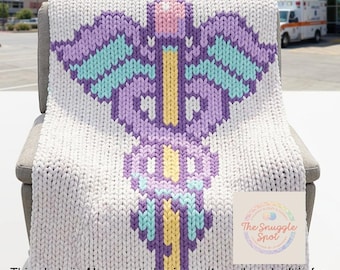 Medical EMS Doctor Nurse Chunky Knit Blanket Pattern