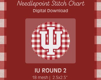 Modèle PDF - UI rond 2 - Indiana University Hoosiers Stitch Design - téléchargement numérique